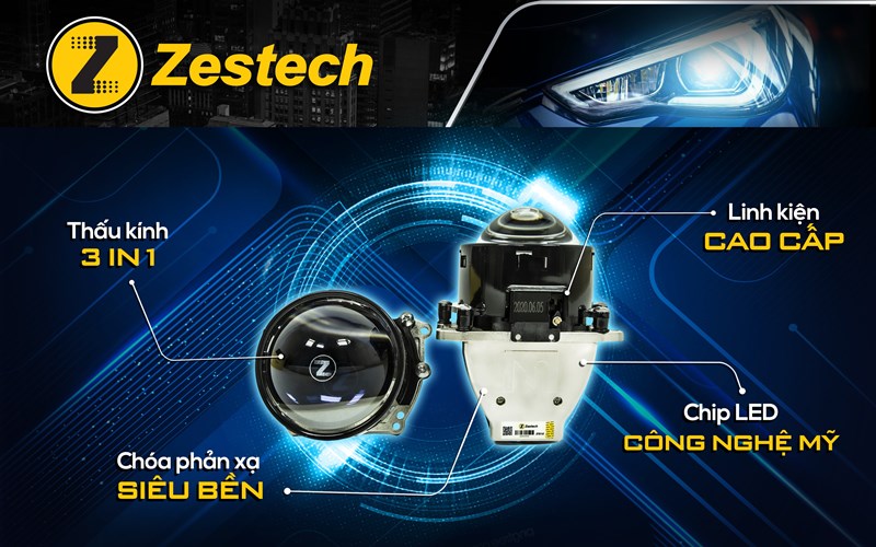 Bi led Zestech A7 siêu sáng cho ô tô